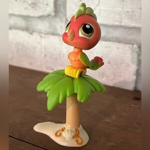 COCKATOO #120 - Littlest Pet Shop - Hasbro‎ LPS orange bird on tree perch